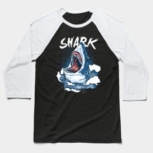 Monster Shark design Baseball T-Shirt